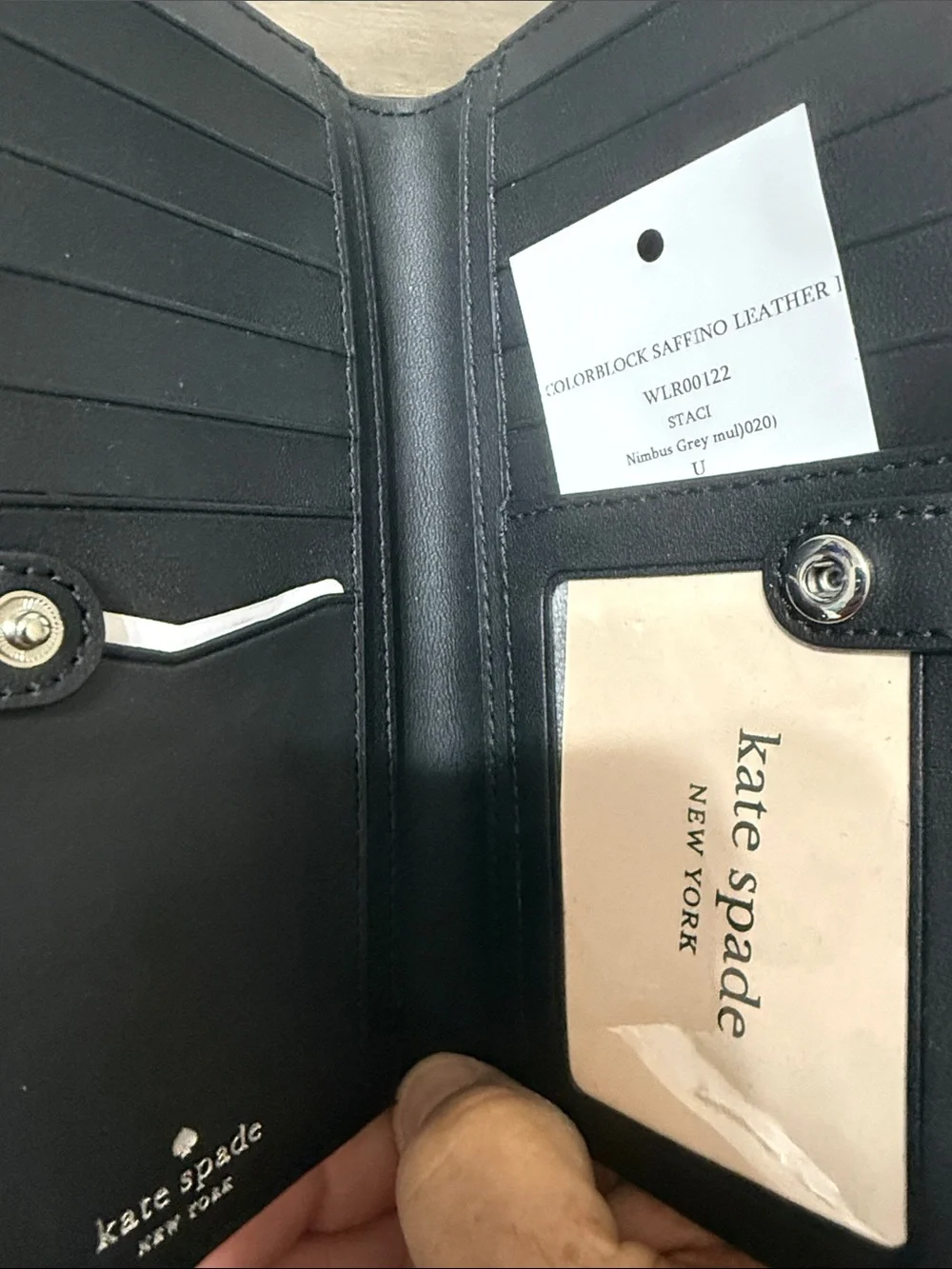 kate spade Two-Tone Gray and White Zip Wallet
